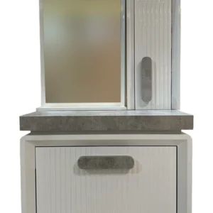 ست کابینت و روشویی به همراه آینه باکس کد 800 طوسی