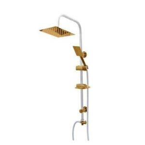 علم دوش حمام مدل یونیورست دوکاره سفید طلایی