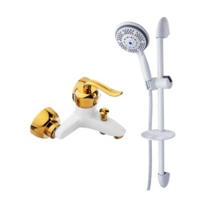 شیر حمام قاجاری به همراه علم دوش  سفید طلایی