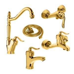 ست شیرآلات قاجاری طلایی مجموعه 5عددی