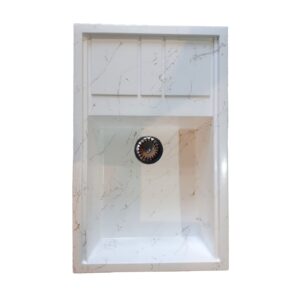 سینک گرانیتی توکار تیدومکث مدل سفید رگه طلایی