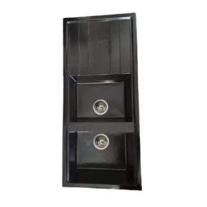 سینک گرانیتی توکار تیدومکث مدل مشکی ساده براق