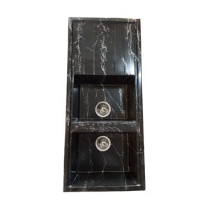 سینک گرانیتی توکار تیدومکث مدل مشکی رگه سفید