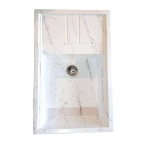 سینک گرانیتی توکار تیدومکث مدل سفید رگه طوسی