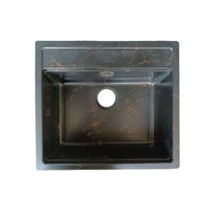 سینک گرانیتی توکار تیدومکث مدل مشکی رگه طلا(وانی کوچک)