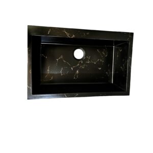 سینک گرانیتی توکار تیدومکث مدل مشکی رگه سفید(وانی بزرگ)