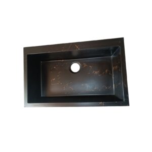 سینک گرانیتی توکار تیدومکث مدل مشکی رگه طلایی(وانی بزرگ)