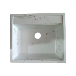 سینک گرانیتی توکار تیدومکث مدل سفید رگه طلا(وانی کوچک)