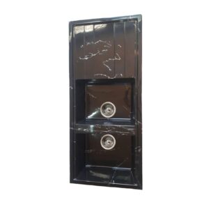 سینک گرانیتی توکار تیدومکث مدل مشکی رگه سفید براق