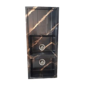 سینک گرانیتی توکار تیدومکث مدل مشکی رگه طلا