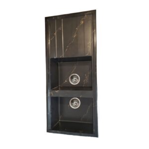 سینک گرانیتی توکار تیدومکث مدل مشکی رگه طلا