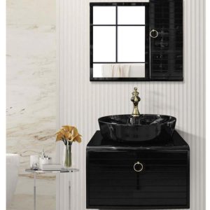 روشویی کابینتی مدل ماربل مشکی