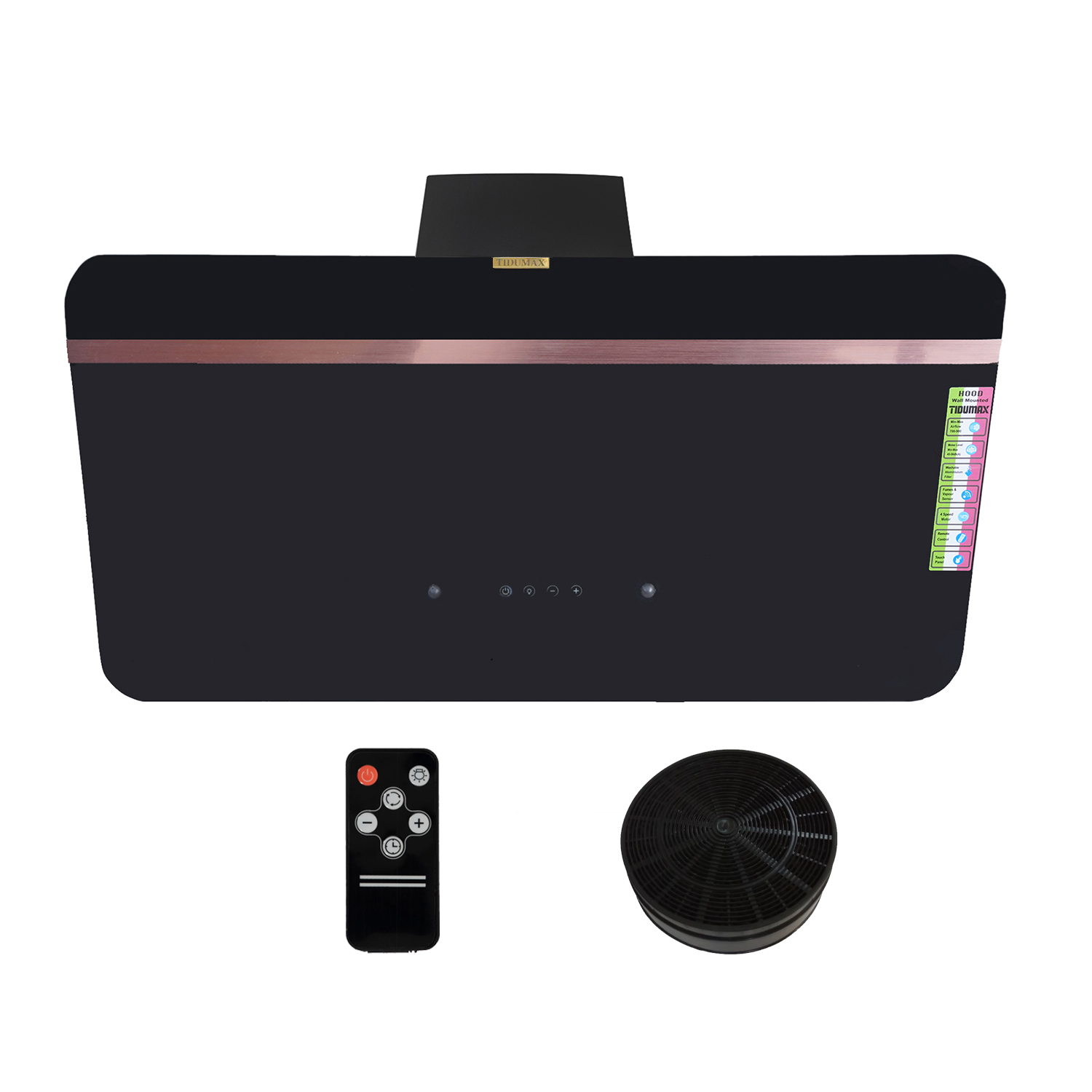 هود آشپزخانه مورب لمسی تیدومکث مدل درسا مسی