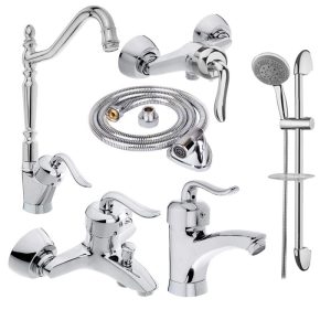 ست شیرآلات تیدومکث مدل هلنا کروم کد 10 مجموعه 6عددی
