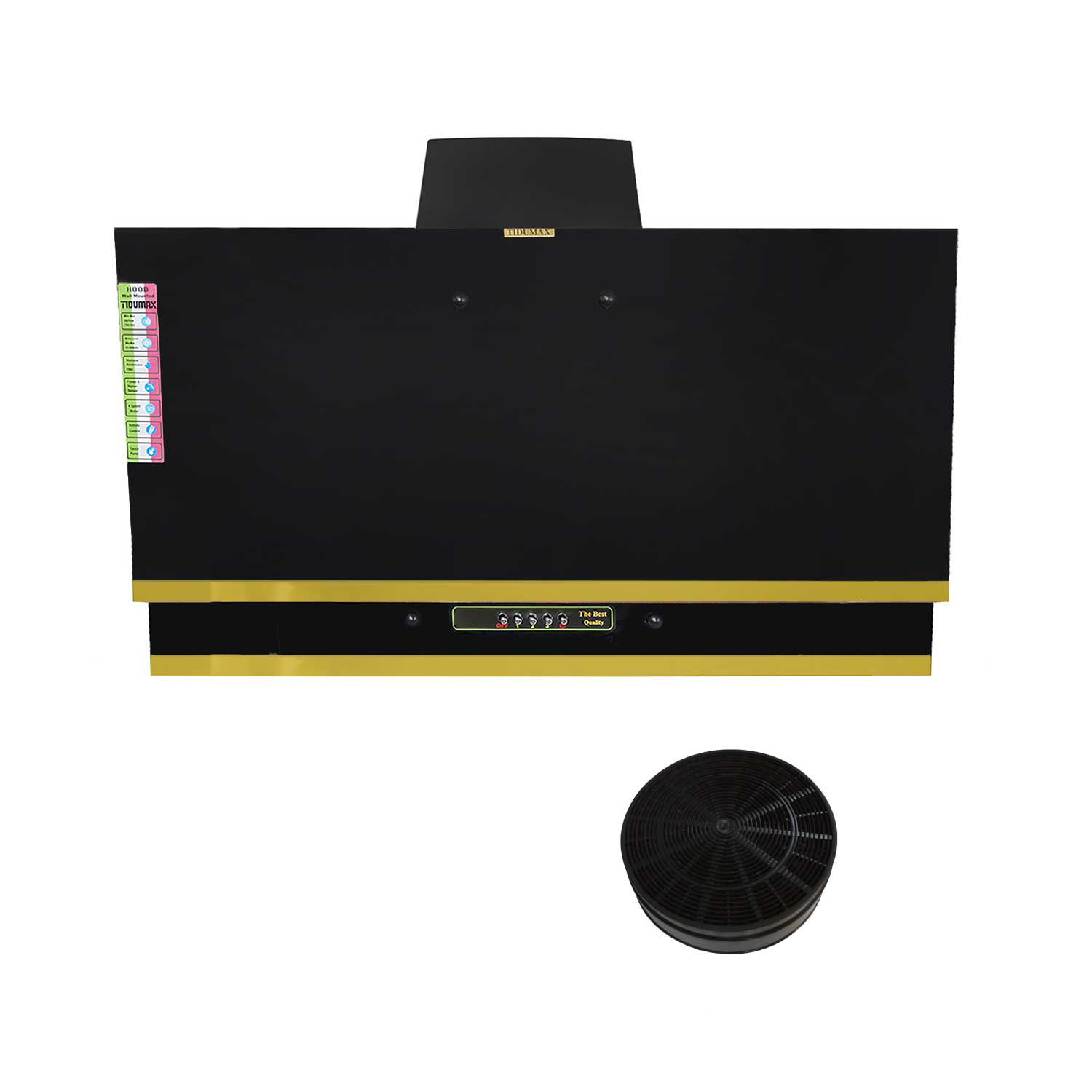 هود آشپزخانه مورب تیدومکث (Tidumax) مدل آتوسا طلایی سایز 90 و 80 و 60