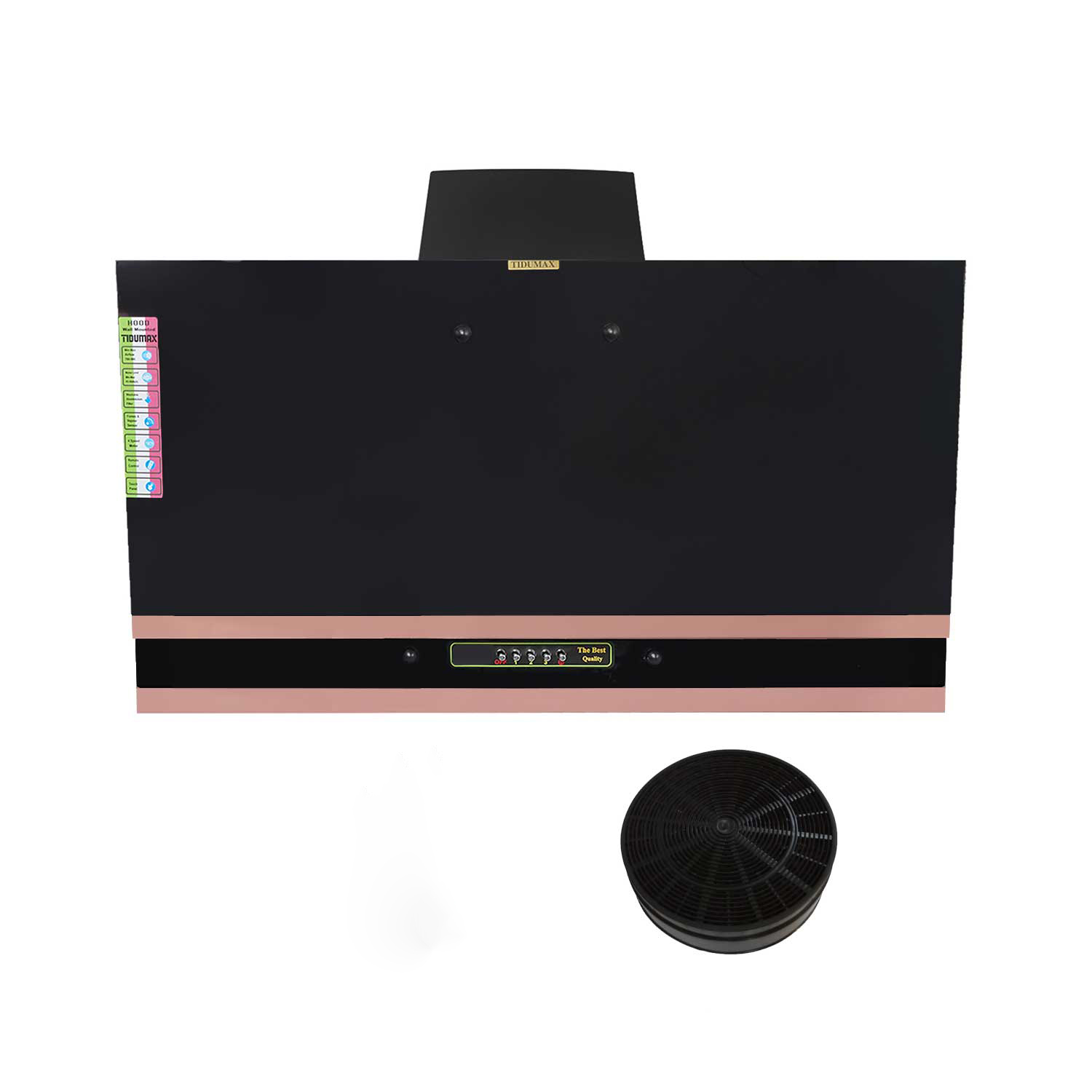 هود آشپزخانه مورب تیدومکث (Tidumax) مدل آتوسا مسی سایز 90 و 80 و 60