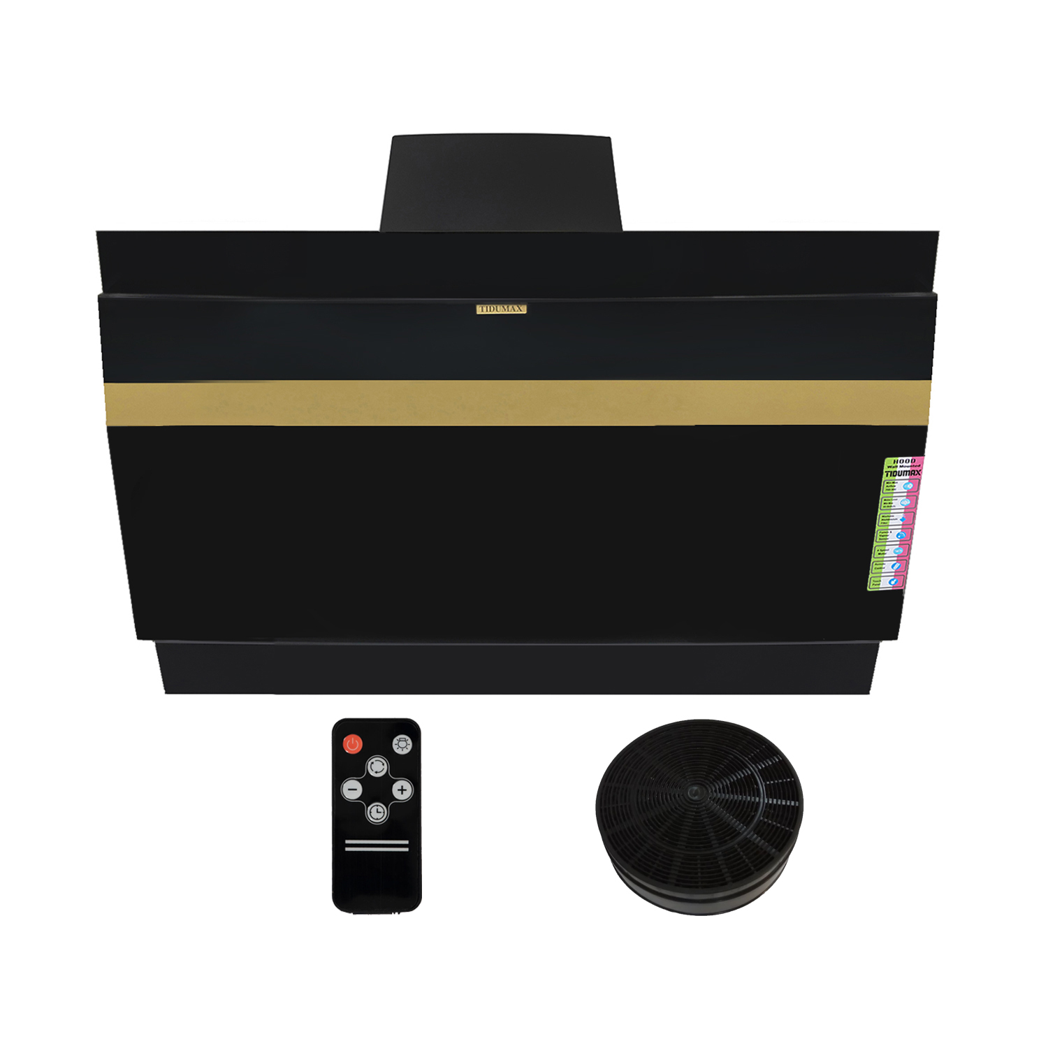 هود آشپزخانه مورب لمسی تیدومکث (Tidumax) مدل آیسان طلایی