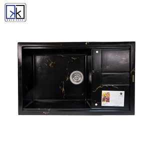 سینک ظرفشویی گرانیتی سولار مدل s32 مشکی طلایی